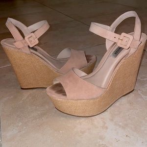 Steve Madden platform nude espadrille wedges 8.5